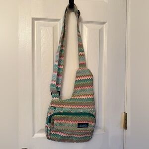 Kavu Zigzag Crossbody Bag - Pink, Green, Blue